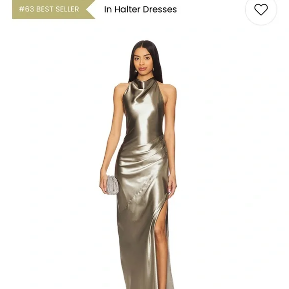 REVOLVE Strapless Metallic Gold Dress - Picture 4 of 6